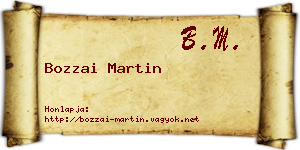 Bozzai Martin névjegykártya